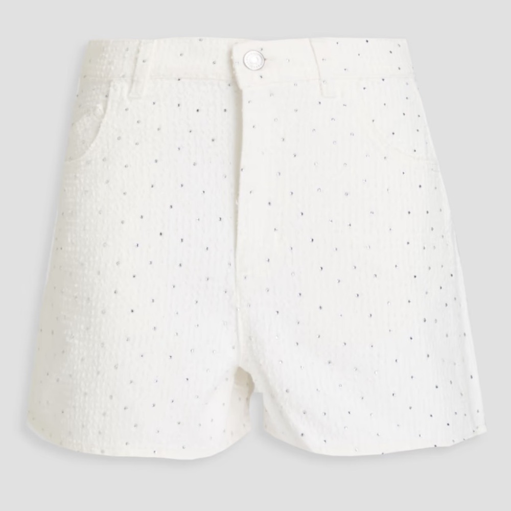 Maje Rhinestone Jean Shorts, Size 38